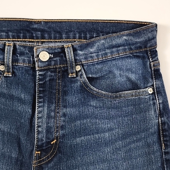 Levi's 513 Men's Slim Straight Distressed Denim Blue Jeans Size W32 L32 - Picture 3 of 14